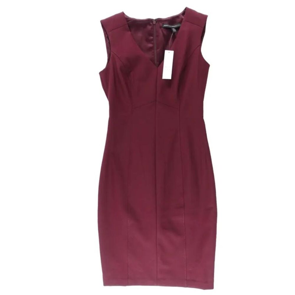 WHITE HOUSE BLACK MARKET Womens Purple Lined Sleeveless Sheath Dress 0